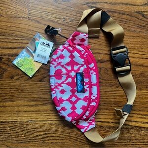 Kavu Pink and White Patterned Belt Bag